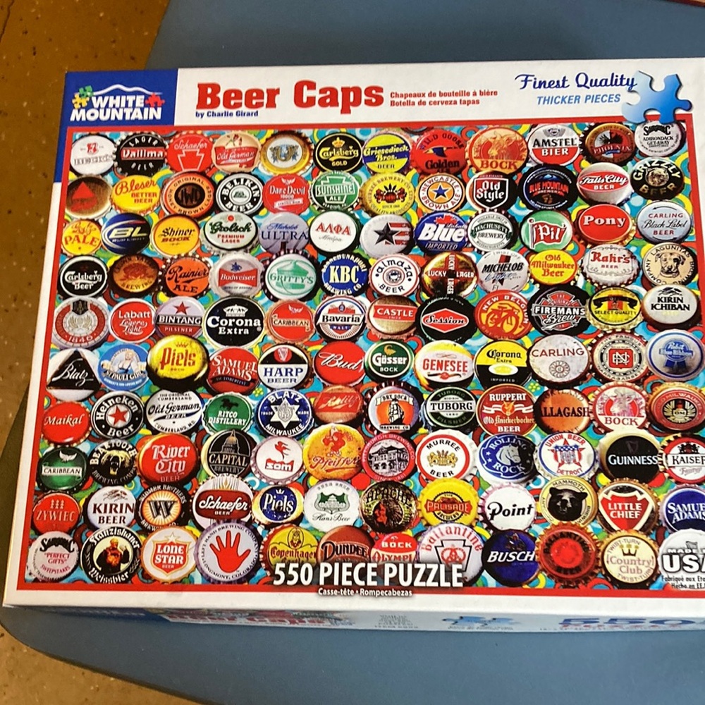 White Mountain Jigsaw Puzzle.   Beer Caps.